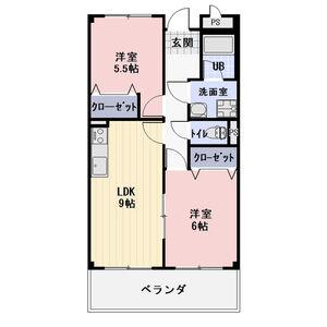 グランドパーク早川(2LDK/1階)の間取り写真