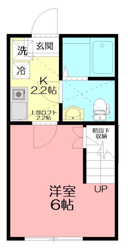 ラ・フロール鶴巻南(1K/1階)の間取り写真