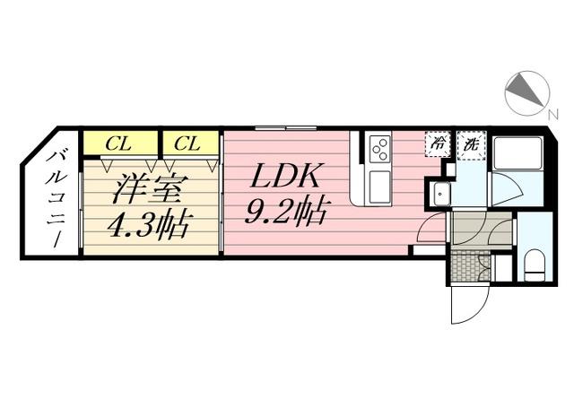 グランパセオ麻布十番(1LDK/12階)の間取り写真