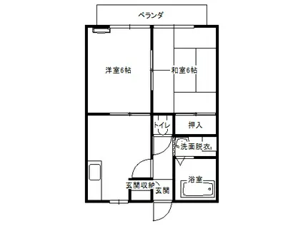 パセオ栄II(2DK/2階)の間取り写真