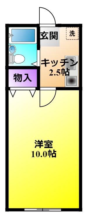 コーポアスカ(1K/1階)の間取り写真