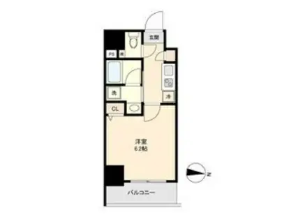 ディアレイシャス新栄(1K/11階)の間取り写真