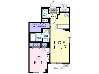 富士見4丁目マンション(1LDK/3階)の間取り写真