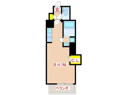 オーパスII(ワンルーム/8階)の間取り写真