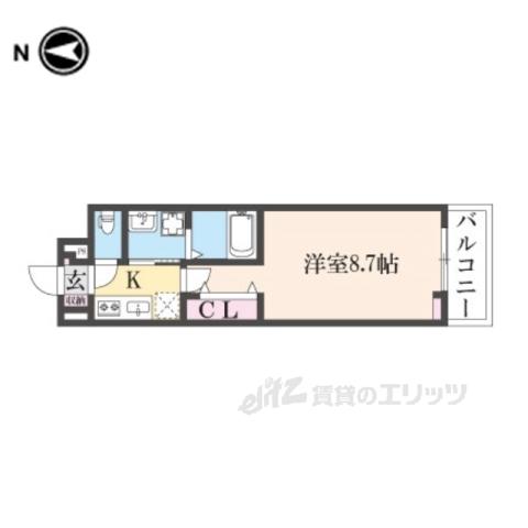 ジュピター(1K/2階)の間取り写真