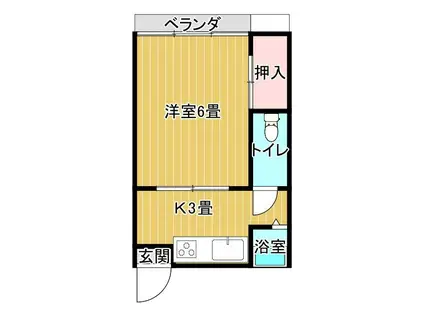 藤ロワールハイツ(1K/2階)の間取り写真