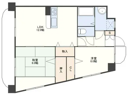 グランテージ鍛冶屋町(2LDK/11階)の間取り写真