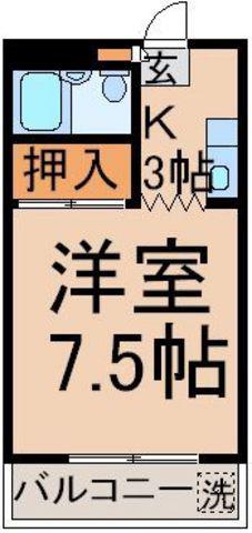 TMハイツ(1K/1階)の間取り写真