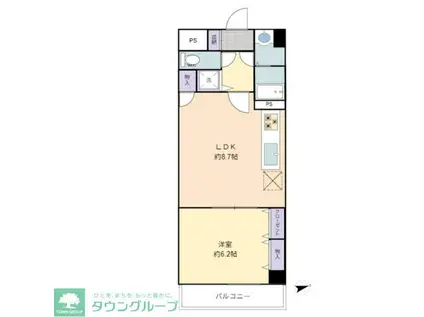 ランデージ津田沼(1LDK/3階)の間取り写真