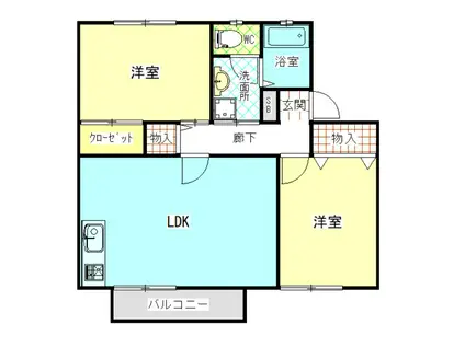 JR常磐線 佐和駅 徒歩17分 2階建 築28年(2LDK/2階)の間取り写真