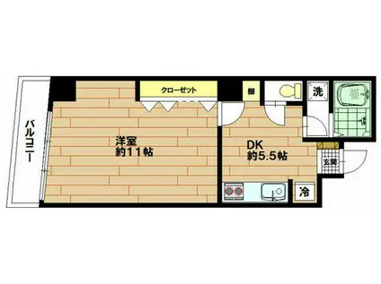 川崎センタービル(1DK/3階)の間取り写真