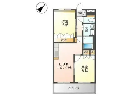 メルヴェーユ(2LDK/2階)の間取り写真