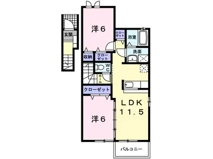 イオラニ23(2LDK/2階)の間取り写真