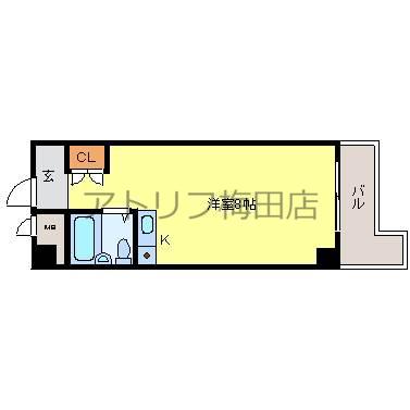 GSハイム船場(ワンルーム/3階)の間取り写真