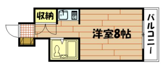 ジューヌボワ(ワンルーム/5階)の間取り写真