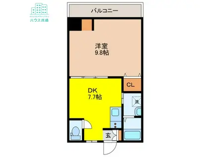 アミティ久原(1DK/2階)の間取り写真