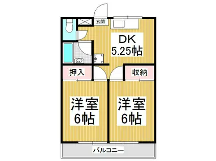 GRANDE SOTTO伊北(2DK/2階)の間取り写真