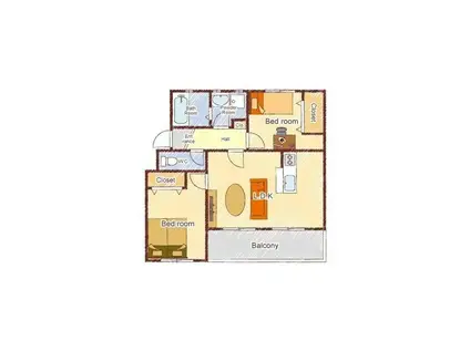 リルームス明野西(2LDK/3階)の間取り写真