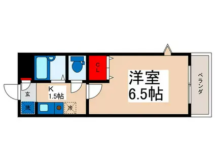 メロディ(1K/1階)の間取り写真