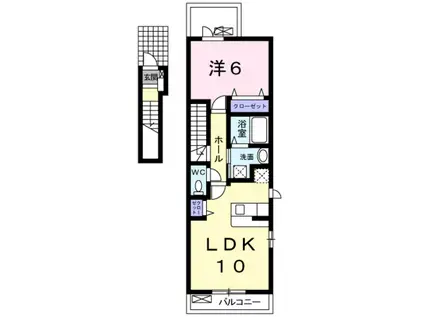 ジェミニ・ポルックス(1LDK/2階)の間取り写真