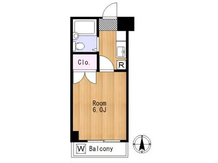 都営三田線 板橋本町駅 徒歩5分 4階建 築37年(1K/4階)の間取り写真