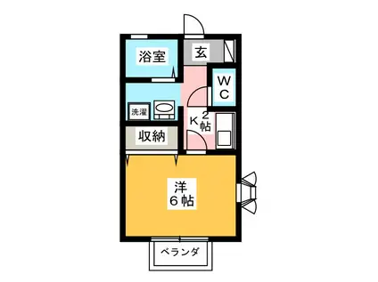 セジュール長野(1K/1階)の間取り写真