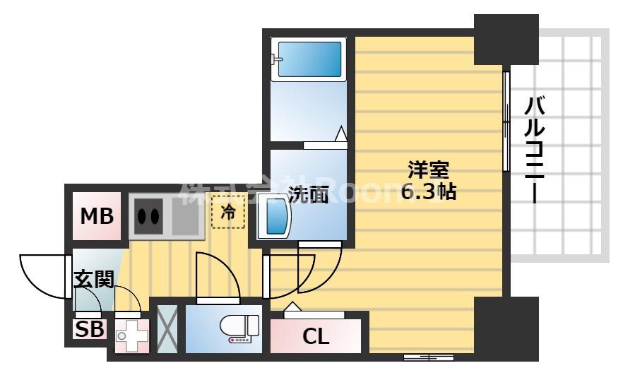 エスリード松屋町グレイス(1K/4階)の間取り写真