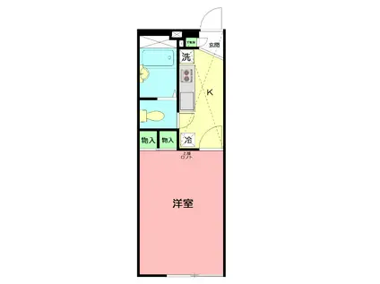 プラムガーデン(1K/1階)の間取り写真