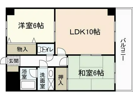レジャンデールI(2LDK/3階)の間取り写真