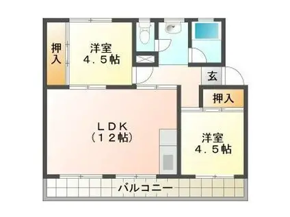 MAISON CIERO(2LDK/2階)の間取り写真