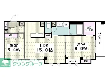 FK&Y(2LDK/7階)の間取り写真