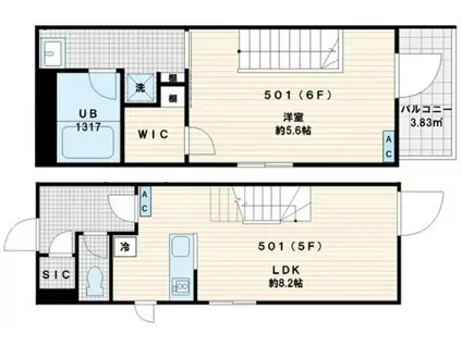 FULLEA代々木 フレア代々木(1LDK/5階)の間取り写真