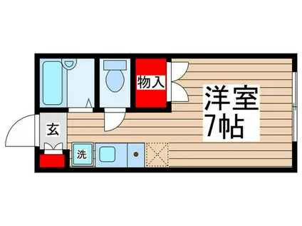 メッセハウス(ワンルーム/1階)の間取り写真