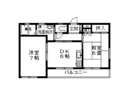 宇野ハイツ(2DK/2階)の間取り写真