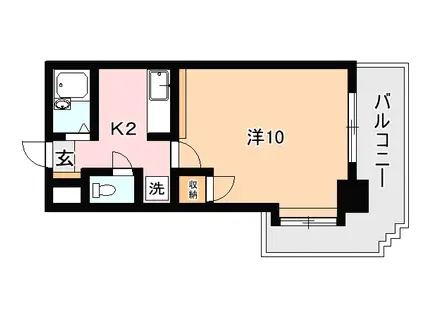 シェソワ(1K/2階)の間取り写真