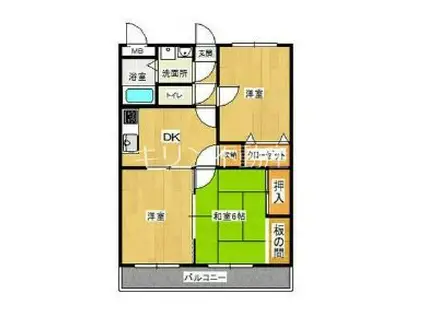 ファミーユ寿(3DK/1階)の間取り写真