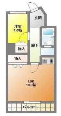 エバーグリーンプレイス(1LDK/6階)の間取り写真