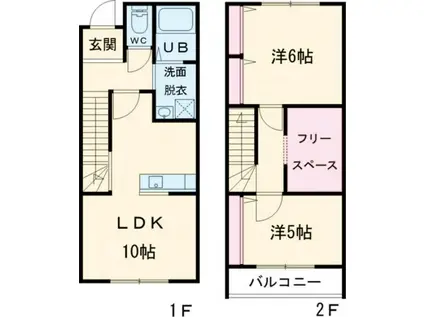 カーサ・ソラーナB(2SLDK/1階)の間取り写真