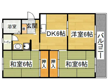 MIYA BLD(3DK/3階)の間取り写真
