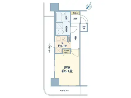 LEA横濱中央(1K/7階)の間取り写真