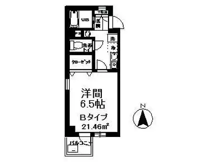 ル・プランタン(1K/4階)の間取り写真