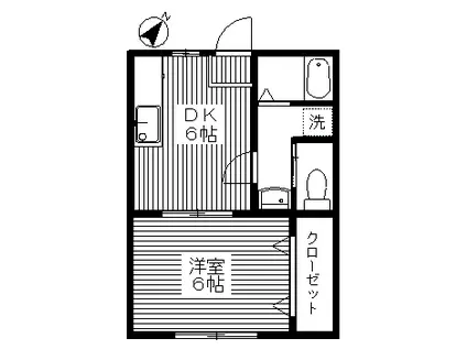 ハイツ青木(1K/1階)の間取り写真