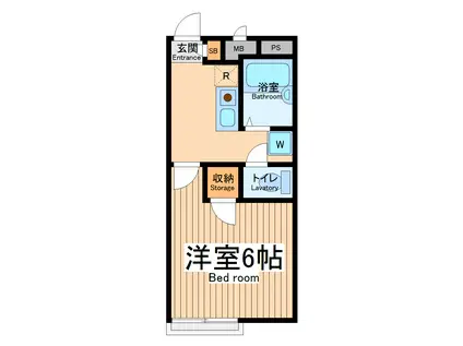 アムール鶴川(1K/2階)の間取り写真