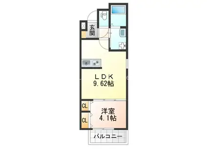 ジーメゾン大久保アスピダ(1LDK/1階)の間取り写真