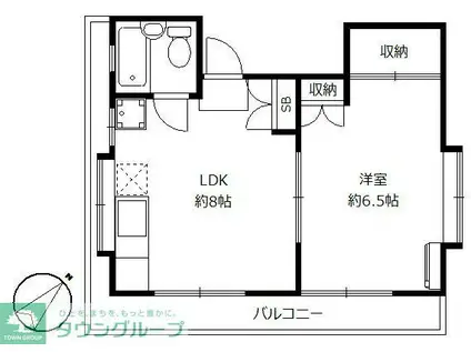 藤原ハイツII(1LDK/2階)の間取り写真