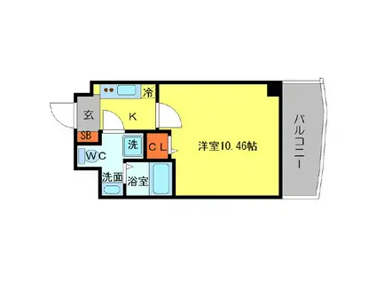 SERENITE日本橋SUD(ワンルーム/10階)の間取り写真