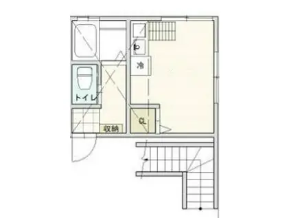 ラボーナ西横浜(ワンルーム/1階)の間取り写真