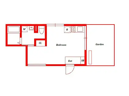 ALLIER N棟(ワンルーム/1階)の間取り写真