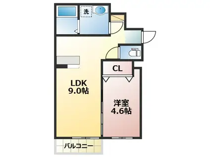 YSスクエア光の森(1LDK/1階)の間取り写真