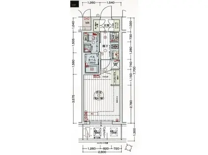 エステムコート阿波座プレミアム(1K/10階)の間取り写真